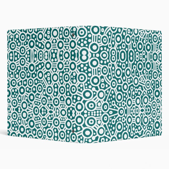 Abstract - Alien Circuits - White on Teal Binder (Background)
