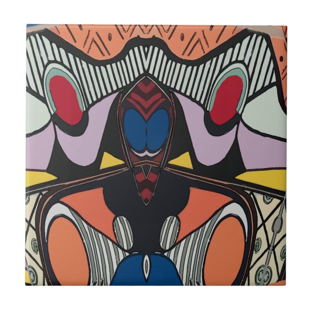 Abstract Alien Spanish Tile (Front)