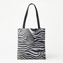 Abstract All Black & White stripes, Shoulder Tote