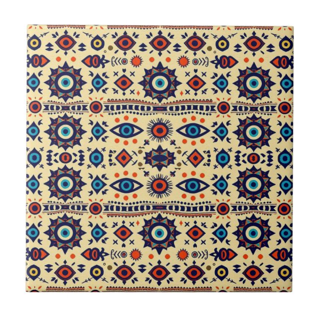 Abstract All-Seeing Eye Magical Pattern  Tile (Front)