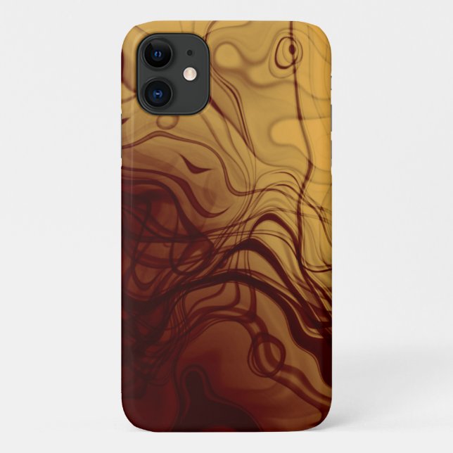 Abstract Amber Marbleized Pattern Case-Mate iPhone Case (Back)