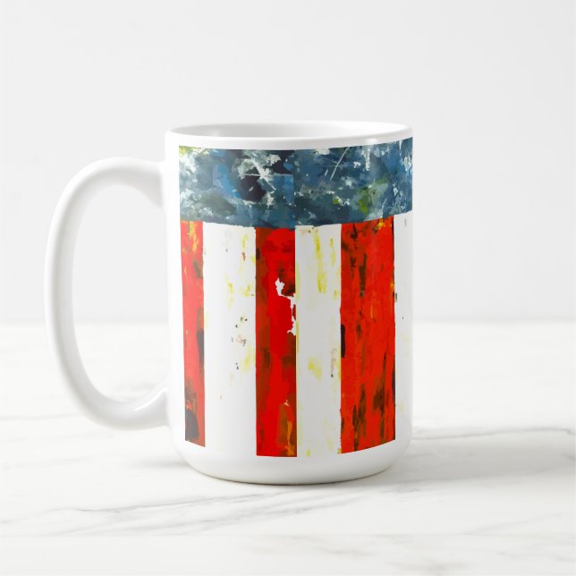 Abstract American Flag  Coffee Mug (Left)