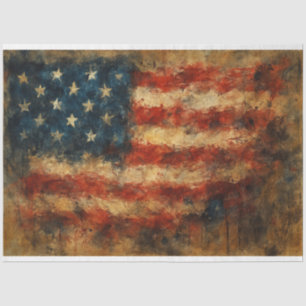 Abstract American Flag in Texture Decoupage Paper 