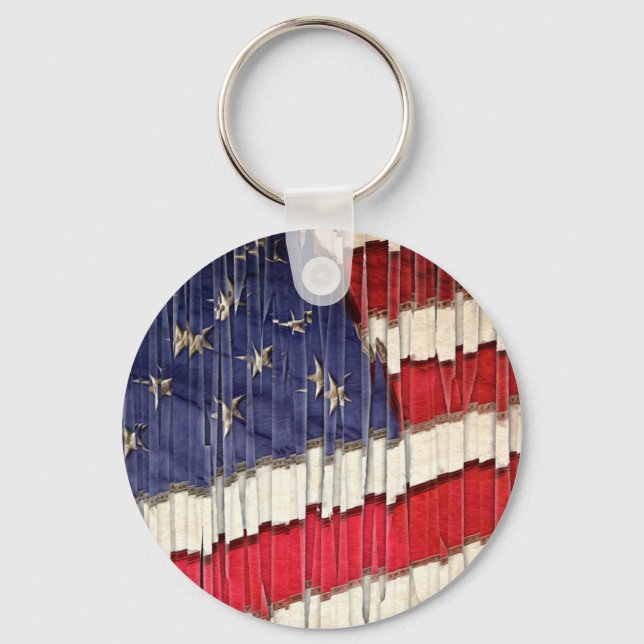 Abstract American Flag Keychain (Front)