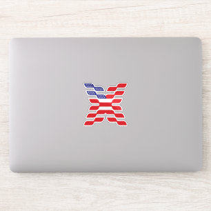 Abstract American Flag Letter X