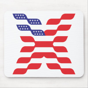 Abstract American Flag Letter X Mouse Pad