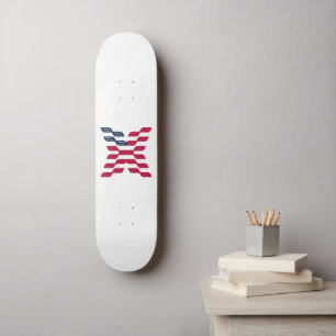 Abstract American Flag Letter X Skateboard