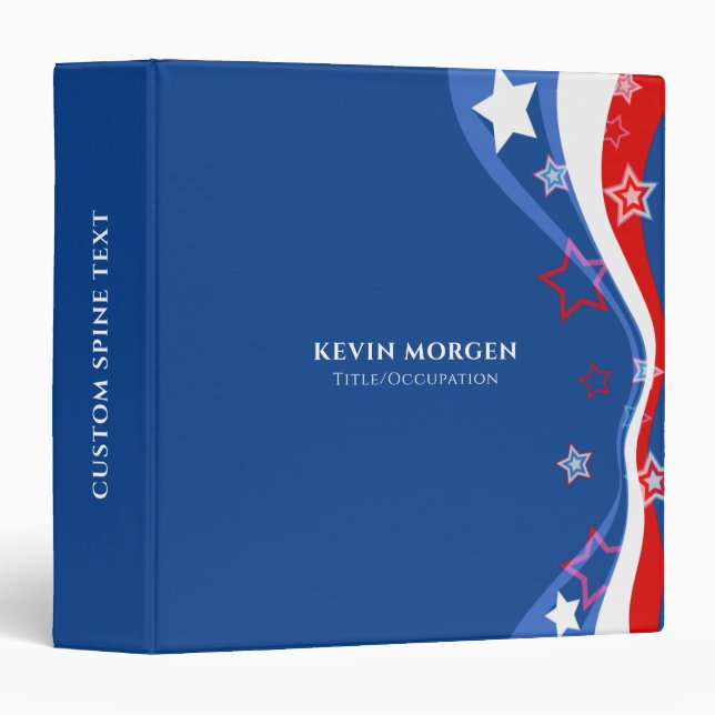 Abstract American flag Stars and Stripes 2 Binder (Front/Spine)