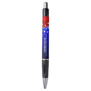 Abstract American Flag Stars & Stripes Pen