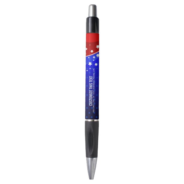 Abstract American Flag Stars & Stripes Pen (Front Vertical)