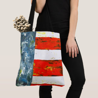 Abstract American Flag  Tote Bag