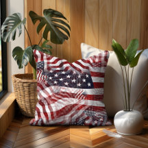 Abstract American Red White Blue Flag Motif