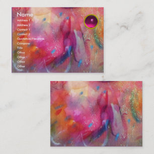 ABSTRACT AMETHYST ,bright red pink blue purple Business Card