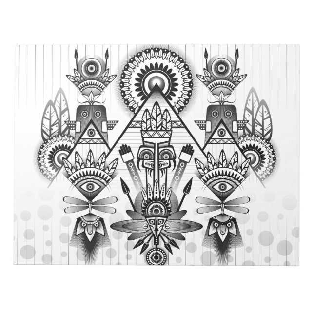 Abstract Ancient Native Indian Tribal Notepad (Front)