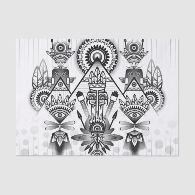 Abstract Ancient Native Indian Tribal Tissue Paper (Front)