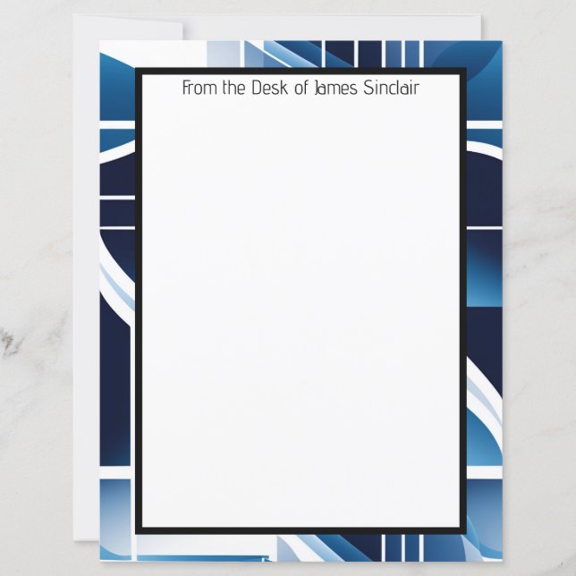 Abstract and Blue Stationery Paper (Front)