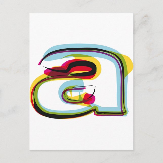 Abstract and colourful letter a postcard (Front)