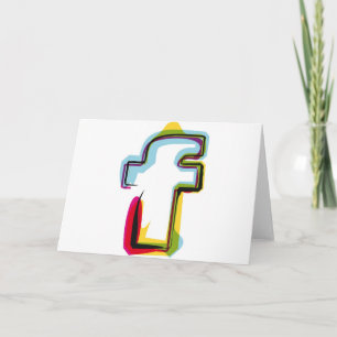 Abstract and colourful letter f card