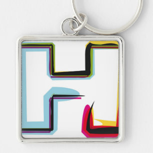 Abstract and colourful letter H Keychain
