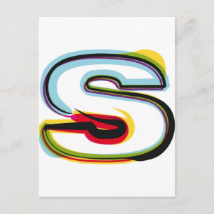 Abstract and colourful letter S Postcard
