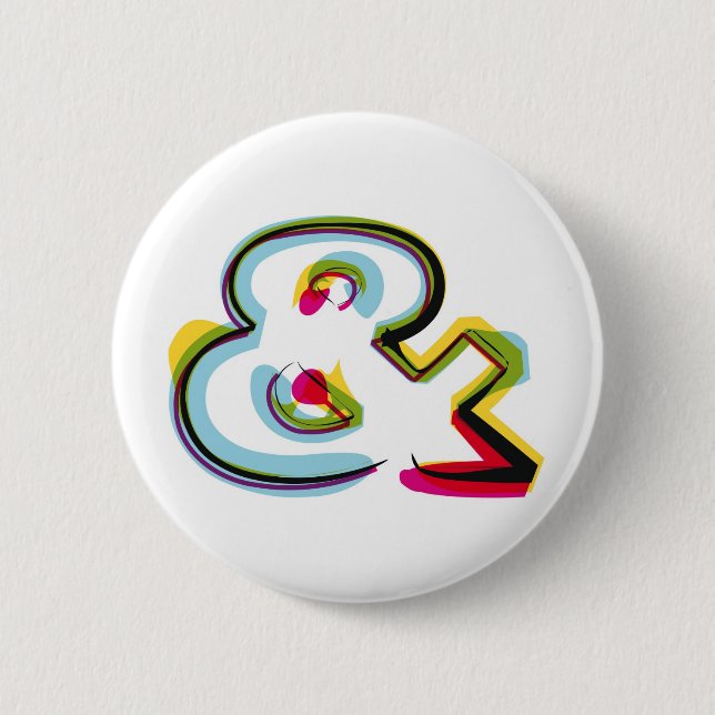Abstract and colourful symbol & 2 inch round button (Front)