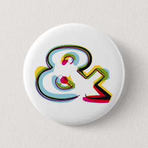 Abstract and colourful symbol & 2 inch round button