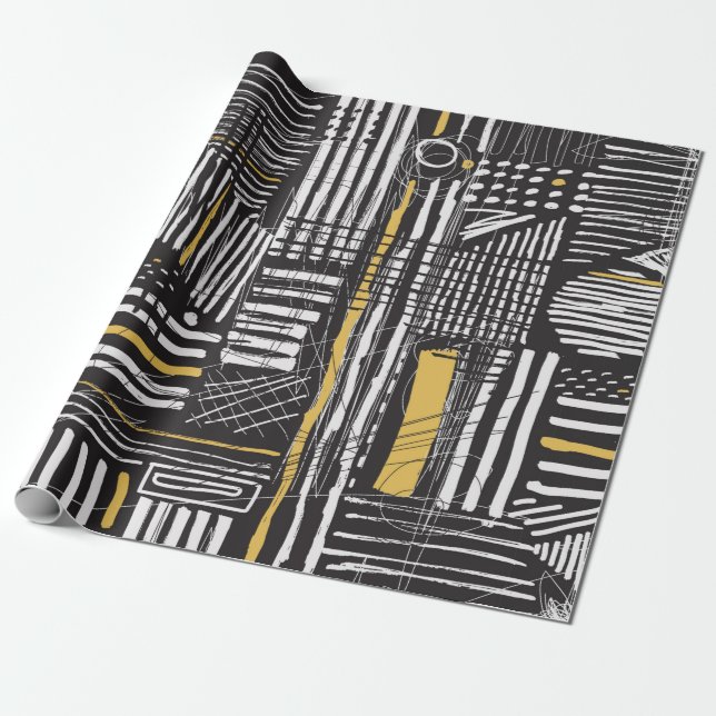 Abstract and creative seamless pattern design with wrapping paper (Unrolled)