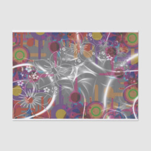 abstract and flowers tissue paper