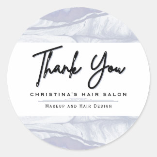 Abstract and Minimalist Blue Watercolor Classic Round Sticker