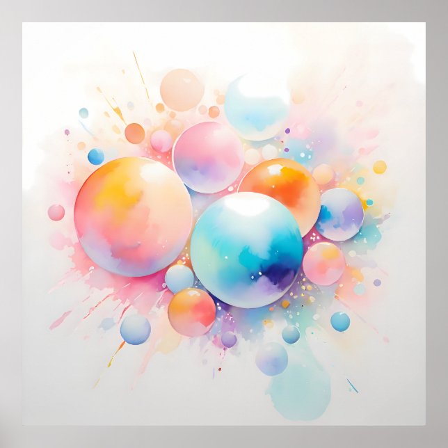 Abstract and modern bubble design poster (Front)