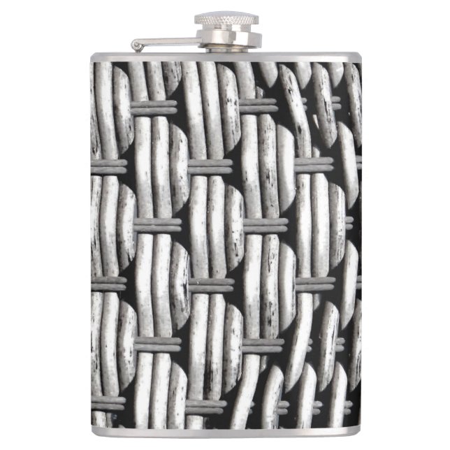 Abstract and Stylish Grey Pattern  Hip Flask (Front)