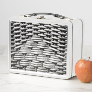 Abstract and Stylish Grey Pattern Metal Lunch Box