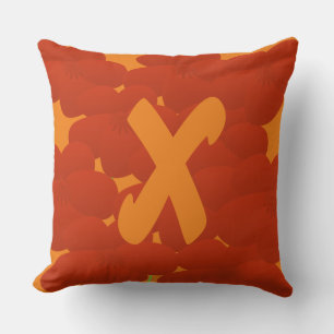Abstract Anemone Collage Monogram Floral Throw Pillow