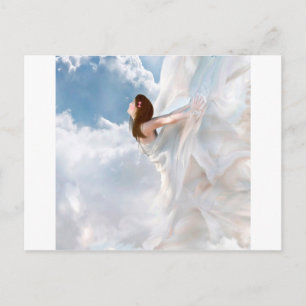 Abstract Angel Cloudy Flutter Dress Postcard