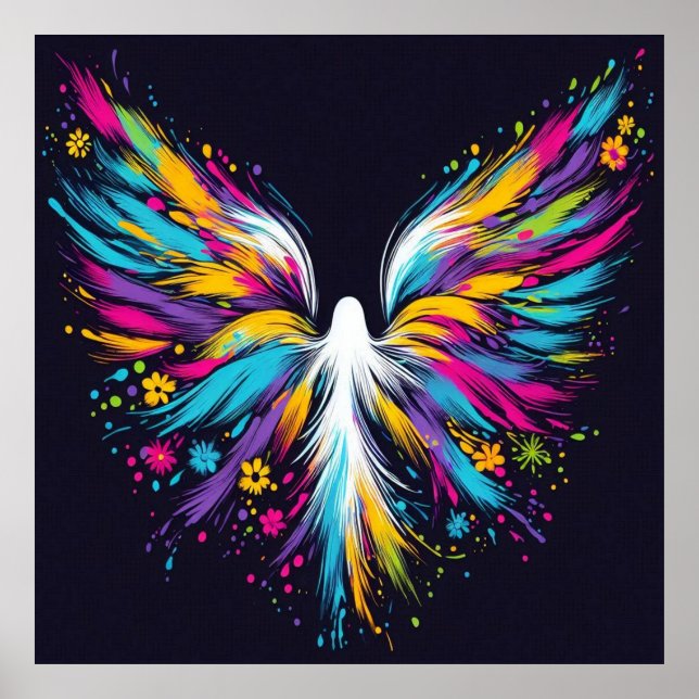 Abstract Angel Wall Poster on Semi-Gloss Paper (Devant)