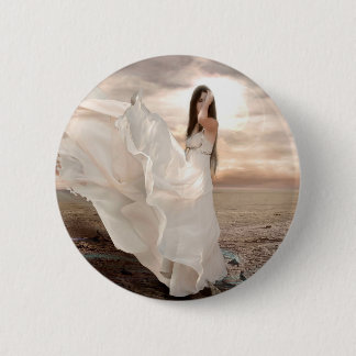 Abstract Angel White Dressed Beauty 2 Inch Round Button