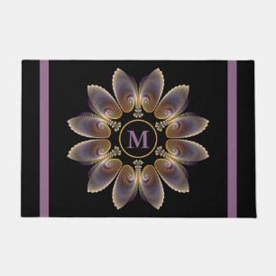 Abstract Angel Wings Mandala Fractal Monogram Doormat