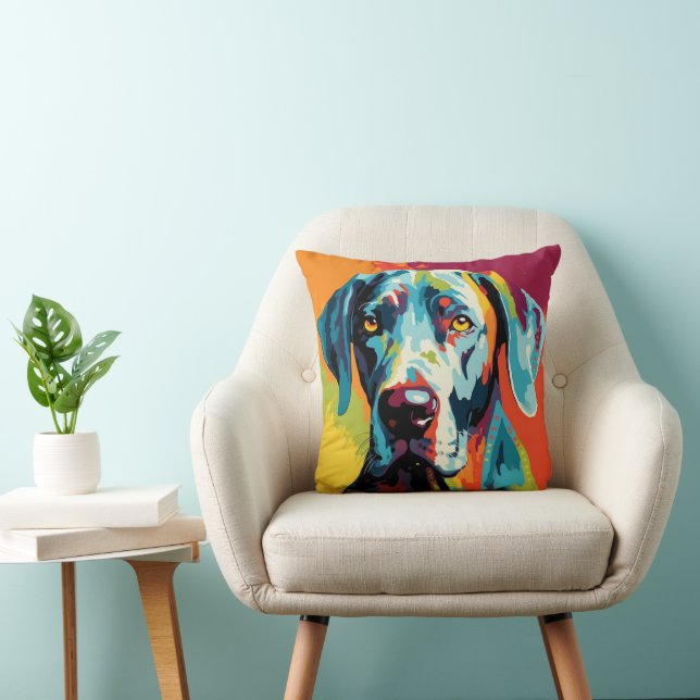 Abstract Animal, Great Dane Throw Pillow (Chair)