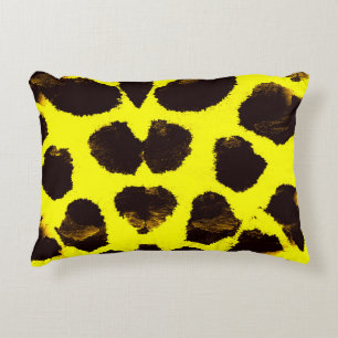 Abstract Animal Print Leopard Watercolor Accent Pillow