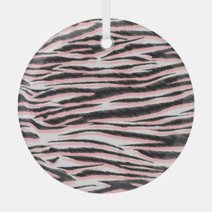 Abstract Animal Skin Seamless Print Glass Ornament
