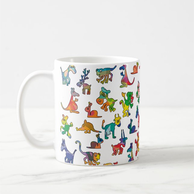 Abstract Animals Pattern Tiles Coffee Mug (Left)