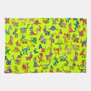 Abstract Animals Pattern Tiles Kitchen Towel
