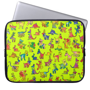Abstract Animals Pattern Tiles Laptop Sleeve