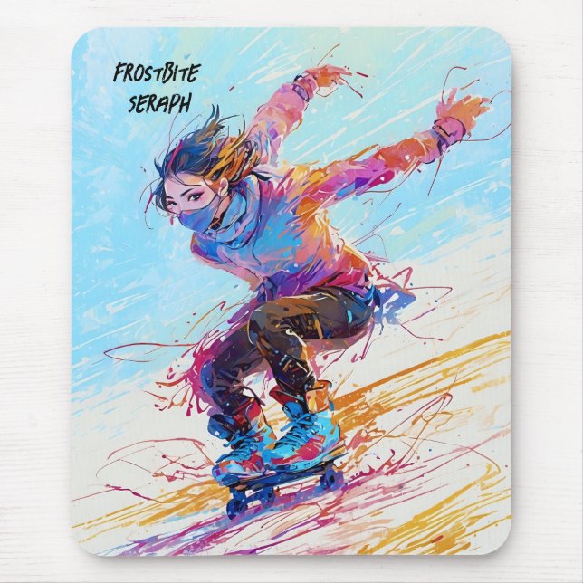 Abstract anime ice skater mouse pad (Front)