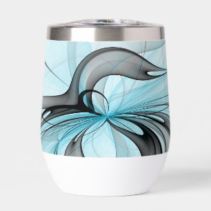 Abstract Anthracite Gray Blue Modern Fractal Art