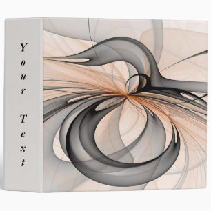 Abstract Anthracite Grey Sienna Fractal Text Binder