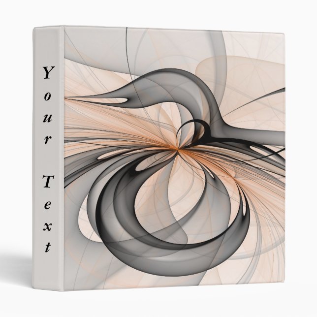Abstract Anthracite Grey Sienna Fractal Text Binder (Front/Spine)