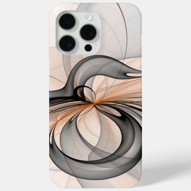 Abstract Anthracite Grey Sienna Modern Fractal Art Case-Mate iPhone Case (Back)