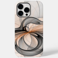 Abstract Anthracite Grey Sienna Modern Fractal Art