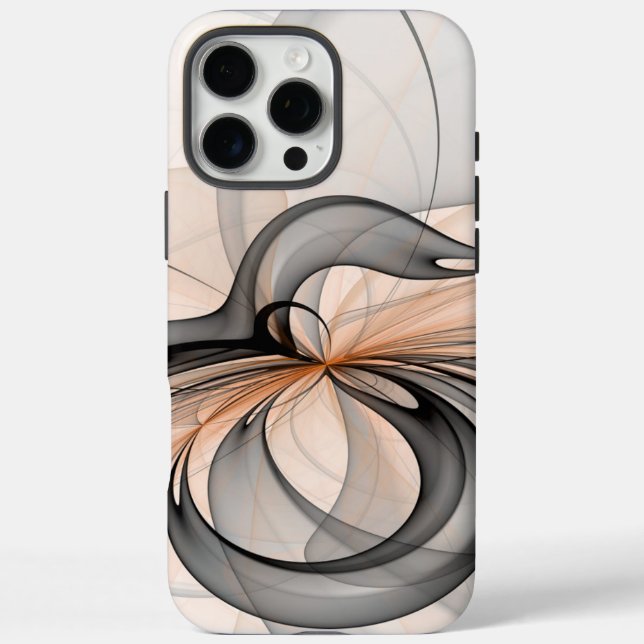 Abstract Anthracite Grey Sienna Modern Fractal Art Case-Mate iPhone Case (Back)